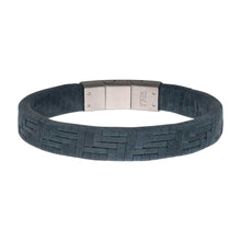 Load image into Gallery viewer, Twill Weave Suede Grey Leather Bracelet