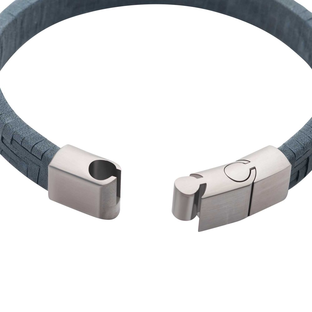 Twill Weave Suede Grey Leather Bracelet