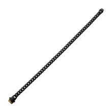 Load image into Gallery viewer, 8mm Black IP Steel Matte Finish Miami Cuban Chain Bracelet with Genuine Black Sapphire Gem