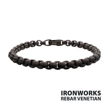 Load image into Gallery viewer, 6mm Matte Finish Black IP Stainless Steel Bold Box Chain Bracelet