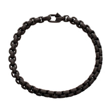 Load image into Gallery viewer, 6mm Matte Finish Black IP Stainless Steel Bold Box Chain Bracelet