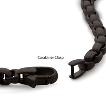 Load image into Gallery viewer, 6mm Matte Finish Black IP Stainless Steel Bold Box Chain Bracelet