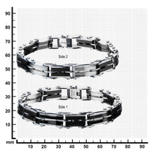 Load image into Gallery viewer, Black Carbon Fiber &amp; Matte Finish Link Bracelet