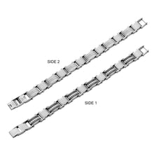 Load image into Gallery viewer, Double Sided Black IP &amp; Steel Edge Polish Finished Reversible Bracelet