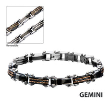 Load image into Gallery viewer, Double Sided Steel, Black &amp; Rose Gold IP Bracelet