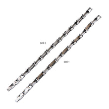 Load image into Gallery viewer, Double Sided Steel, Black &amp; Rose Gold IP Bracelet