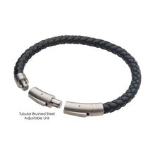Load image into Gallery viewer, 6mm Black Leather Bracelet
