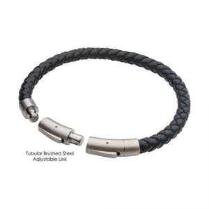 6mm Black Leather Bracelet