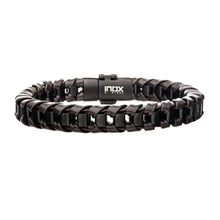 Load image into Gallery viewer, Brown Leather with Black IP Bracelet