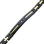 Load image into Gallery viewer, 18Kt Gold IP and Black IP Steel Solitaire Accented Clear Lab-Grown Diamond Link Bracelet