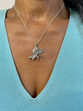 Load image into Gallery viewer, Dragonfly on a Leaf Sterling Necklace