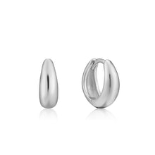 Load image into Gallery viewer, Luxe Huggie Hoop Silver Earrings