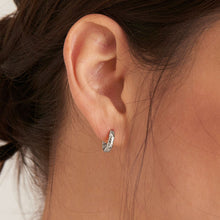 Load image into Gallery viewer, Silver Smooth Twist Huggie Hoop Earrings