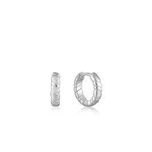 Load image into Gallery viewer, Silver Smooth Twist Huggie Hoop Earrings