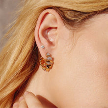 Load image into Gallery viewer, Silver Pyramid Glam Stud Earrings