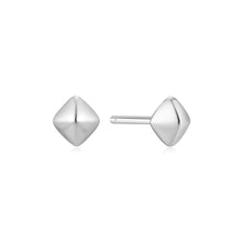 Load image into Gallery viewer, Silver Pyramid Glam Stud Earrings
