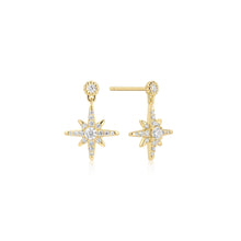 Load image into Gallery viewer, Gold Dangling Nova Star Stud Earrings
