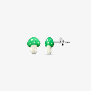 Hand-Painted Green Kids Mushroom Studs