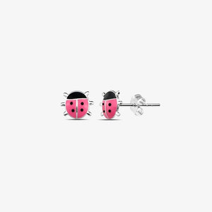 Enamel Ladybug Kids Silver Stud Earring