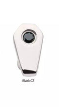 Load image into Gallery viewer, Bezel Set Black Gem Coffin Internally Threaded Flat Back Cartilage Barbell