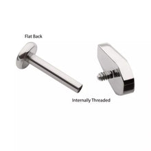 Load image into Gallery viewer, Bezel Set Black Gem Coffin Internally Threaded Flat Back Cartilage Barbell