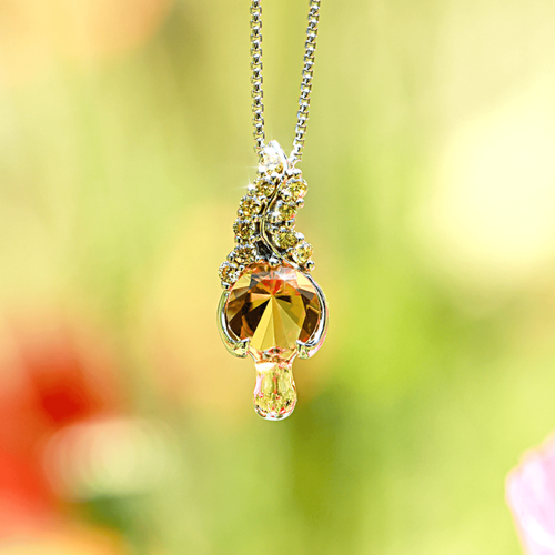 14KW Golden Citrine Tear of Joy Pendant