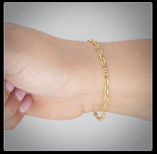 14k Yellow Golden Anchor Bracelet -2.6mm