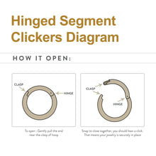 Load image into Gallery viewer, 14Kt Yellow Gold 3 Row Pave Set Gem Hinged Hoop Huggie Earring (18G, 8mm)
