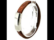 Load image into Gallery viewer, Twill Weave Suede Brown Leather Bracelet