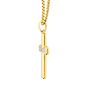 Load image into Gallery viewer, 18KT Gold IP Steel Lab-Grown Diamond Brushed Finish Cross Pendant