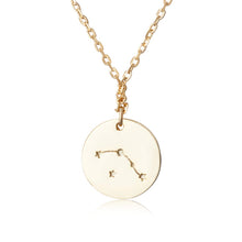 Load image into Gallery viewer, Zodiac Constellation Disc Charm Necklace