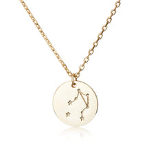 Load image into Gallery viewer, Zodiac Constellation Disc Charm Necklace