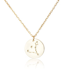 Load image into Gallery viewer, Zodiac Constellation Disc Charm Necklace