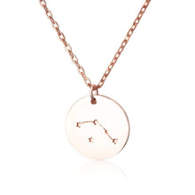 Load image into Gallery viewer, Zodiac Constellation Disc Charm Necklace