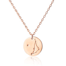 Load image into Gallery viewer, Zodiac Constellation Disc Charm Necklace
