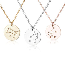 Load image into Gallery viewer, Zodiac Constellation Disc Charm Necklace