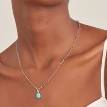 Load image into Gallery viewer, Turquoise Chunky Chain Drop Pendant Necklace
