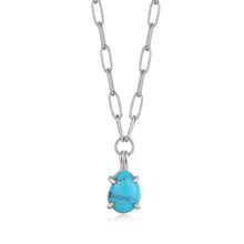 Load image into Gallery viewer, Turquoise Chunky Chain Drop Pendant Necklace