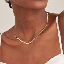 Load image into Gallery viewer, Gold Flat Snake Chain Necklace