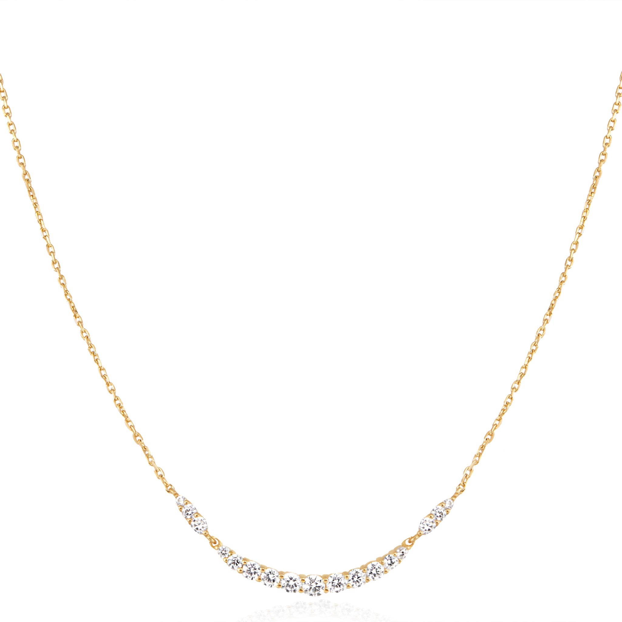 Gold Arc Pave Necklace