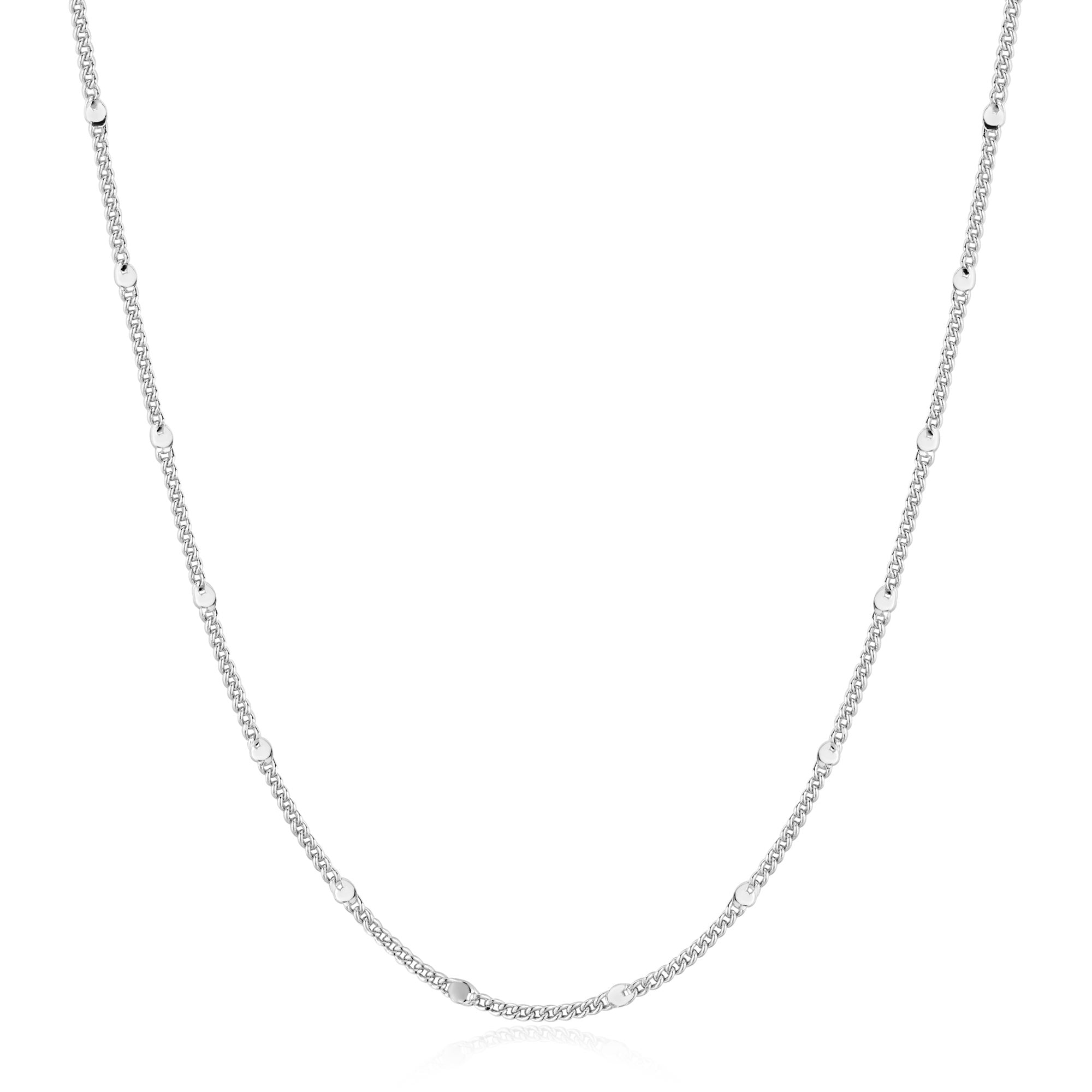 Silver Beaded Chain Necklace