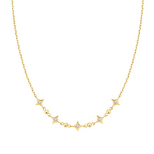 Load image into Gallery viewer, Gold Sparkling Star Station Necklace