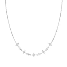 Load image into Gallery viewer, Silver Sparkling Star Station Necklace