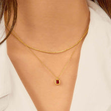 Load image into Gallery viewer, Gold Crimson Solitaire Necklace