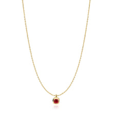 Load image into Gallery viewer, Gold Crimson Solitaire Necklace