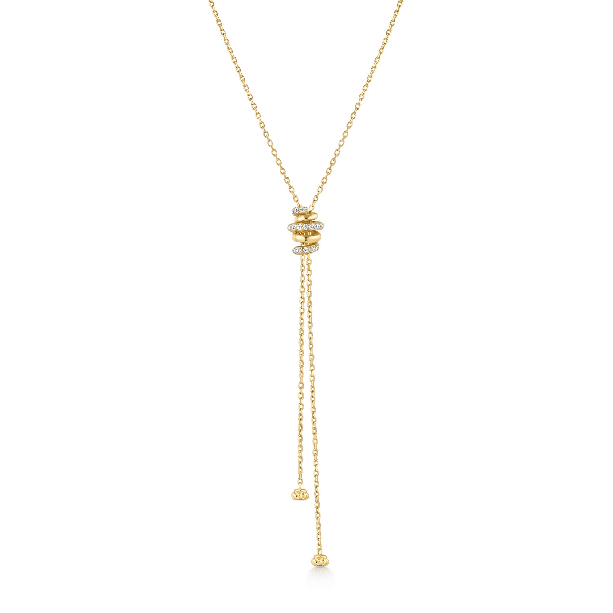 Gold Twisted Rope Lariat Necklace