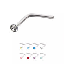 Load image into Gallery viewer, 20g with 2mm Gem Top L Bend Shape