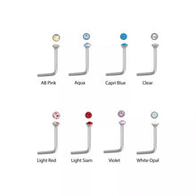 Load image into Gallery viewer, 20g with 2mm Gem Top L Bend Shape