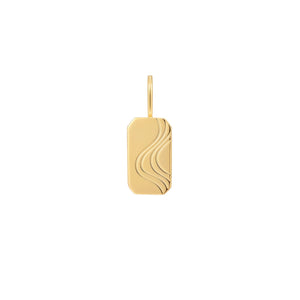 Gold Wave Tag Necklace Charm