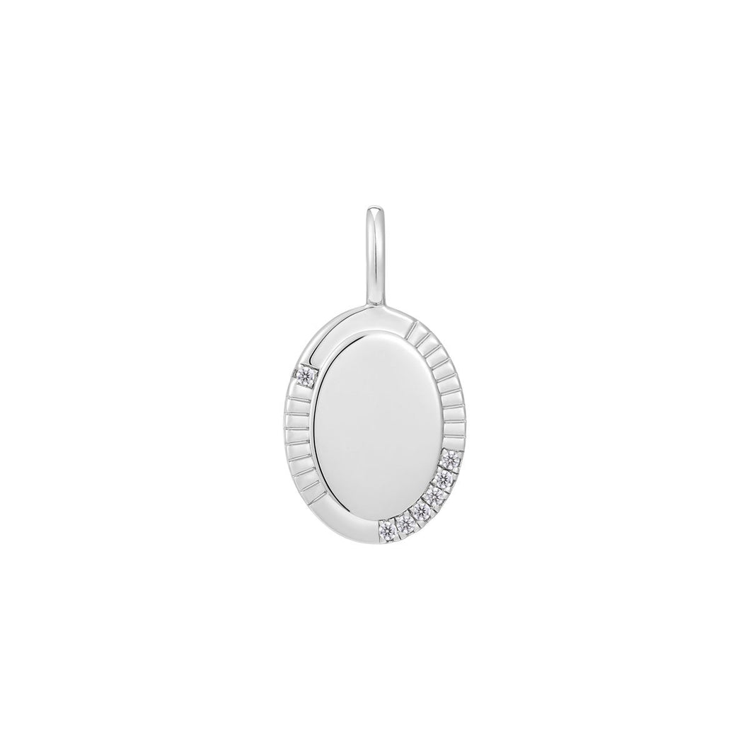 Silver Oval Necklace Charm